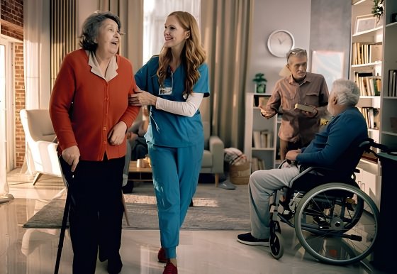 Gold Coast therapist consulting with a senior living resident